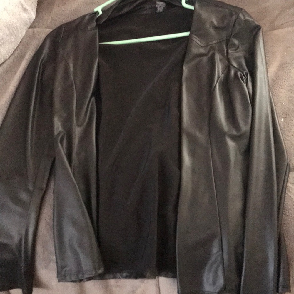 Black latex/ leather looking jacket